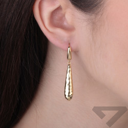 Kolczyki wiszące dmuchane pałki disco, złoto 585