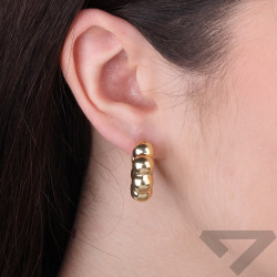 Kolczyki złote 14 karat owalne koła, dmuchane kulki