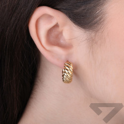 Kolczyki złote 14 karat owalne dmuchane koła Viral