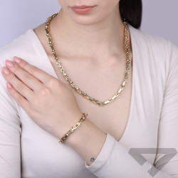 Bransoletka złota owale dmuchane 3D, próba 585