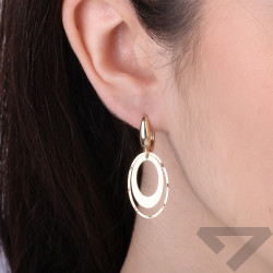 Kolczyki wiszące owale ze złota 585 zapinane na bigiel