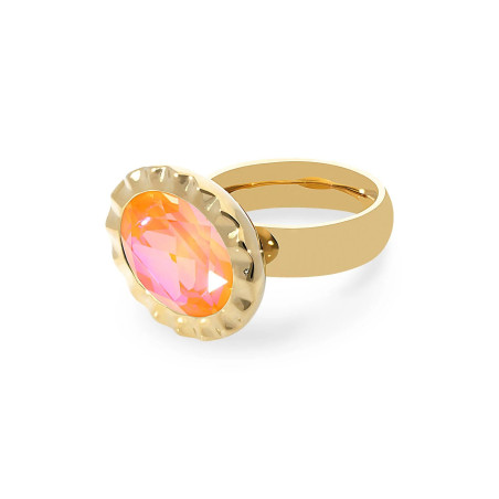 Pierścionek stalowy QUDO TIVOLA Unica z kamieniem w kolorze Crystal Orange Ignite
