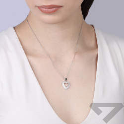 Wisiorek serce podwójny rząd cyrkonii, srebro 925