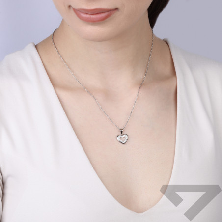 Serduszko ramka z cyrkoniami, srebro 925