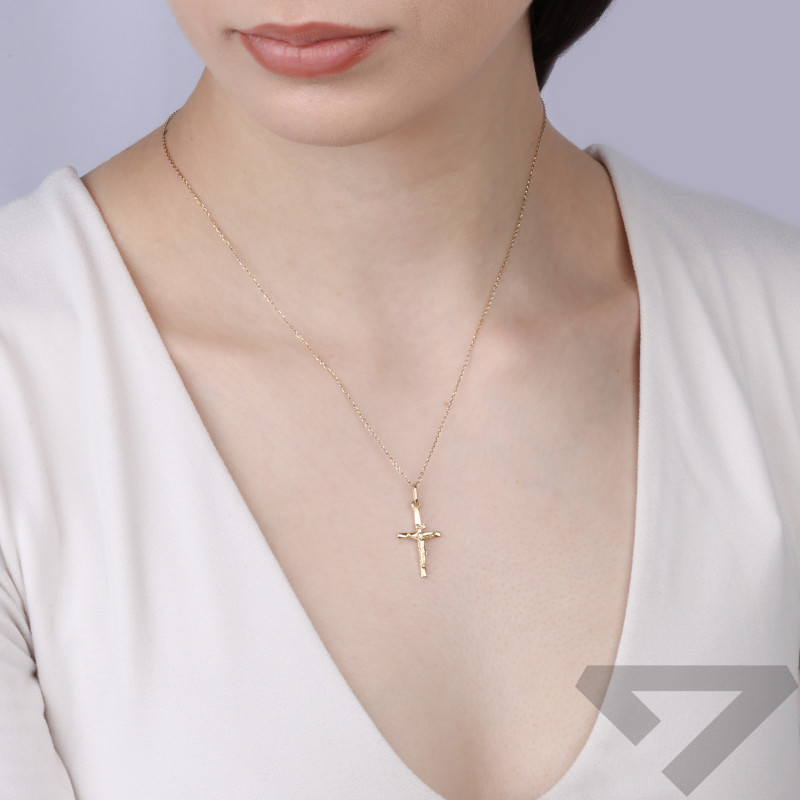 Krzyżyk złoty z wizerunkiem Jezusa, próba 585