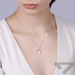 Medalik złoty Matka Boska główka w sercu, próba 585