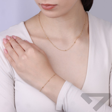 Bransoletka złota 14 karat z fasetowanymi kulkami