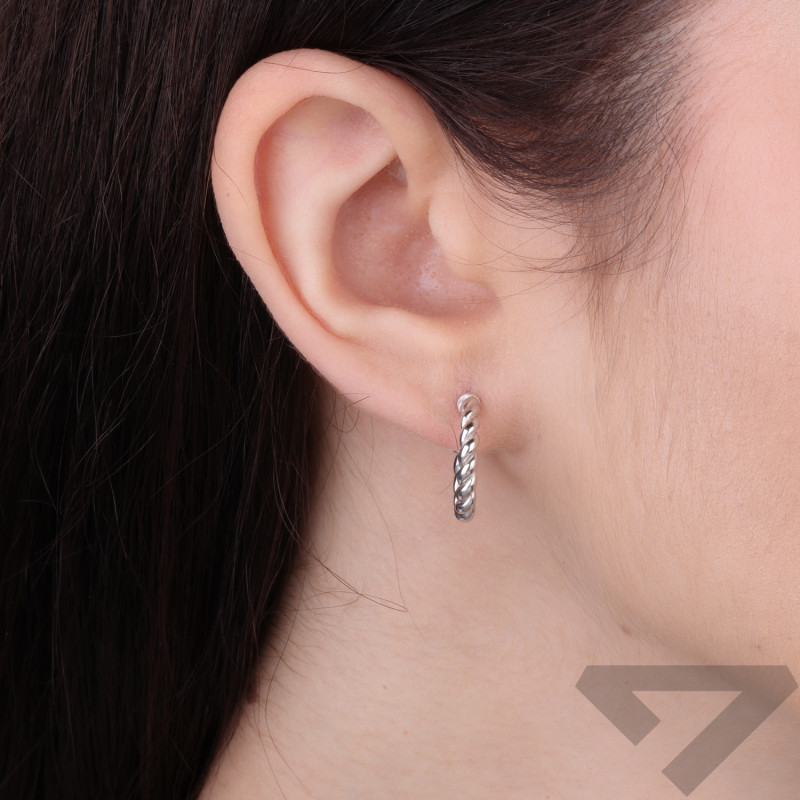 Kolczyki otwarte koła skręcane, srebro 925
