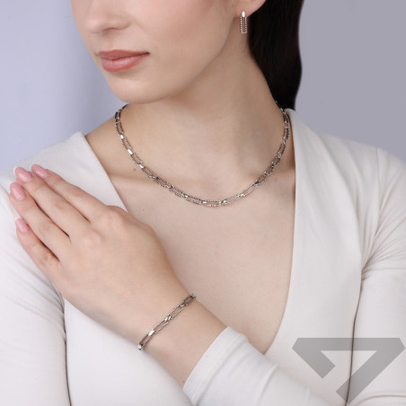 Bransoletka prostokąt ramka oksyda, srebro 925