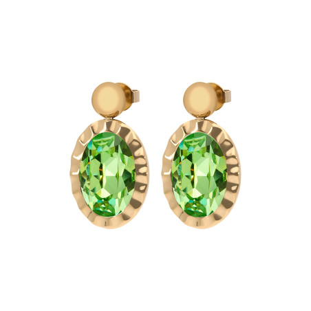 Kolczyki stalowe QUDO TIVOLA Unica z kamieniem w kolorze Peridot