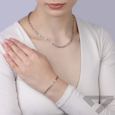 Bransoletka srebrna z motywem X i infinity, próba 925