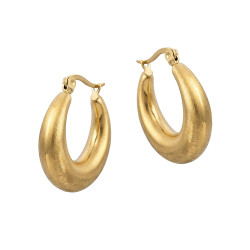 Kolczyki stalowe w kolorze złotym koła szczotkowane