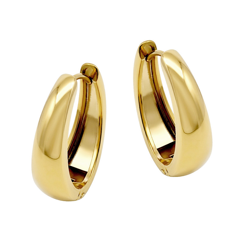 Kolczyki stalowe koloru złotego owale poszerzane