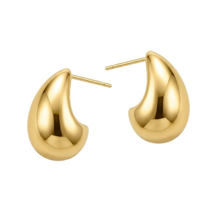 Kolczyki VIRAL kropla dmuchana, stal koloru złotego