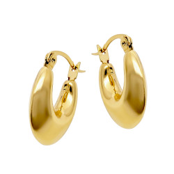 Kolczyki stalowe koloru złotego dmuchane owale