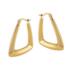 Kolczyki stalowe kolor złoty, obły trójkąt
