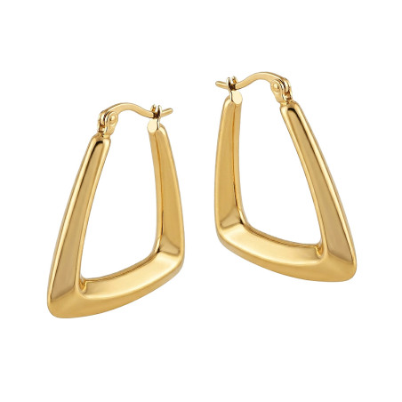 Kolczyki stalowe kolor złoty, obły trójkąt