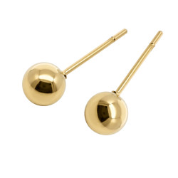 Kolczyki stalowe kolory złotego kulka dmuchana 5 mm