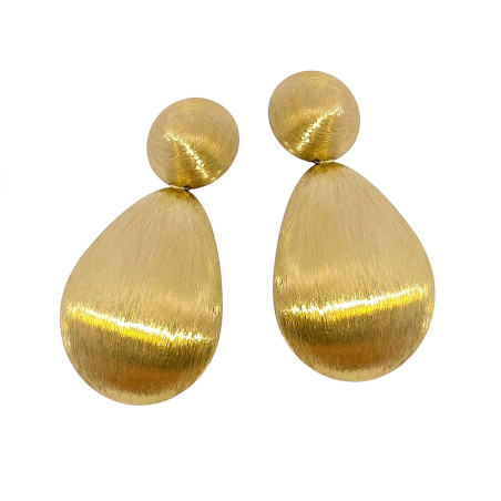 Kolczyki stalowe koloru złotego dmuchane kółko i kropla