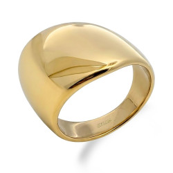Pierścionek stalowy blaszka gładka w kolorze złotym