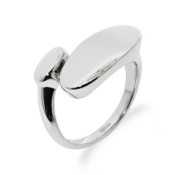 Pierścionek stalowy otwarty z gładką blaszką