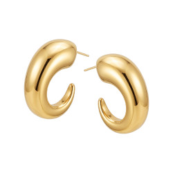 Kolczyki stalowe koloru złotego zawijas dmuchany