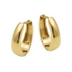 Kolczyki stalowe koloru złotego owale poszerzane