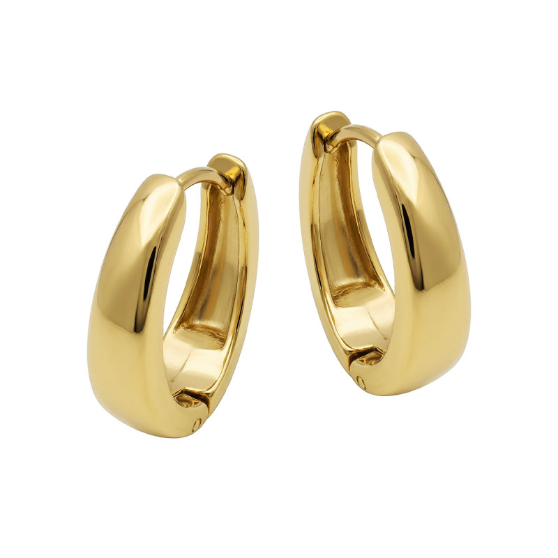 Kolczyki stalowe koloru złotego owale poszerzane