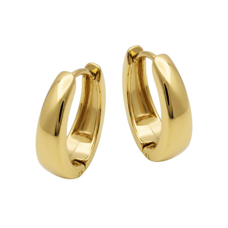 Kolczyki stalowe koloru złotego owale poszerzane