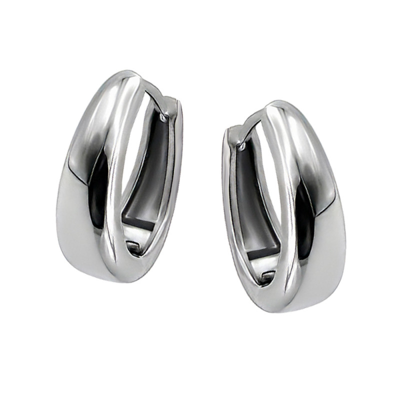 Kolczyki blaszki owalne poszerzane ze stali