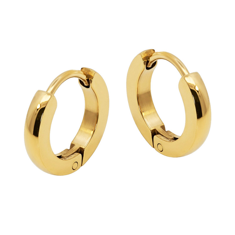 Kolczyki stalowe koloru złotego koła blaszki 13 mm