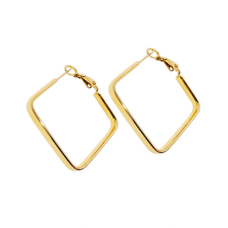 Kolczyki stal w kolorze złotym, kwadrat obły