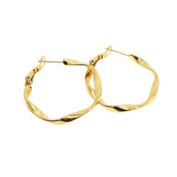 Kolczyki stalowe koloru złotego koła skręcane 30 mm