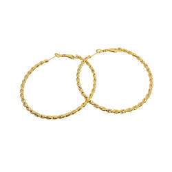 Kolczyki stalowe koloru złotego koła skręcane 60 mm