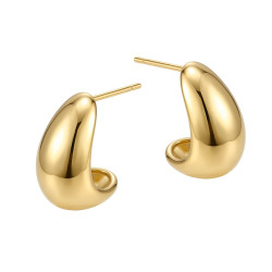 Kolczyki VIRAL kropla dmuchana, stal koloru złotego