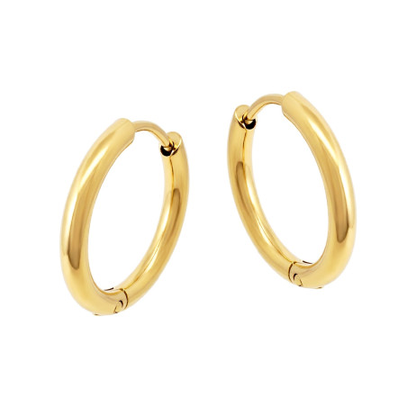 Kolczyki stalowe koloru złotego kółka 16 mm