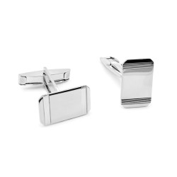 Spinki srebrne 925 do mankietów z bokami żłobionymi