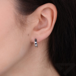 Kolczyki gładkie blaszki owal zwężane, srebro 925