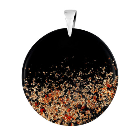 Srebrna Zawieszka z Czarnym Szkłem Murano La Fenice - JubilerSezam.pl