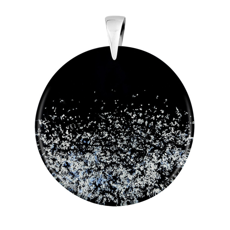 Wisior ze szkła Murano Spolvero, koluszko ze srebra 925