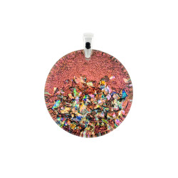 Wisiorek ze szkła Murano CALLE czerwony, koluszko ze srebra 925