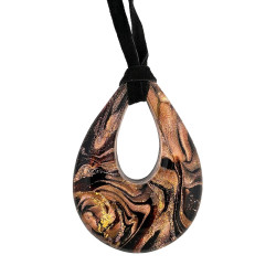 Naszyjnik OVER ze szkła Murano w kolorze brązowo czarnym