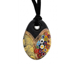 Naszyjnik OVER ze szkła Murano w kolorze czarno złotym