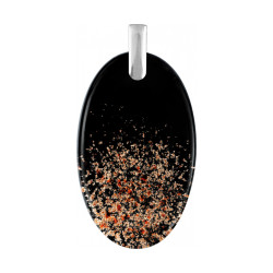Srebrna Zawieszka Murano Owalna Czarna - JubilerSezam.pl