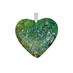 Serduszko se szkła MURANO HEART, koluszko ze srebra 925