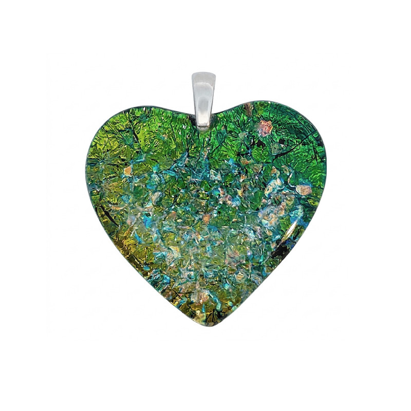 Serduszko se szkła MURANO HEART, koluszko ze srebra 925