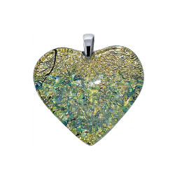 Serduszko se szkła MURANO HEART, koluszko ze srebra 925