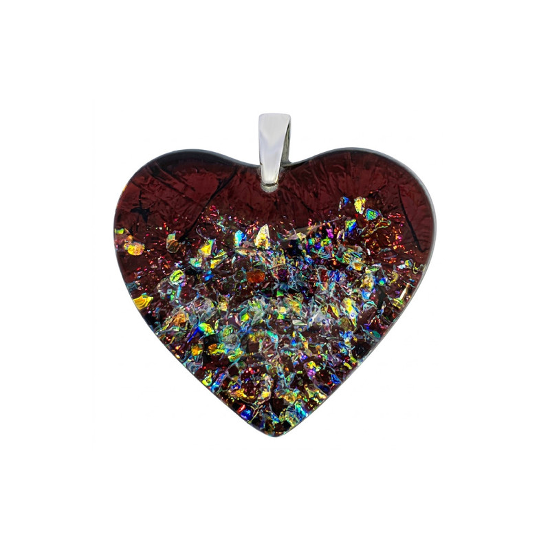 Serduszko ze szkała MURANO HEART, koluszko ze srebra 925