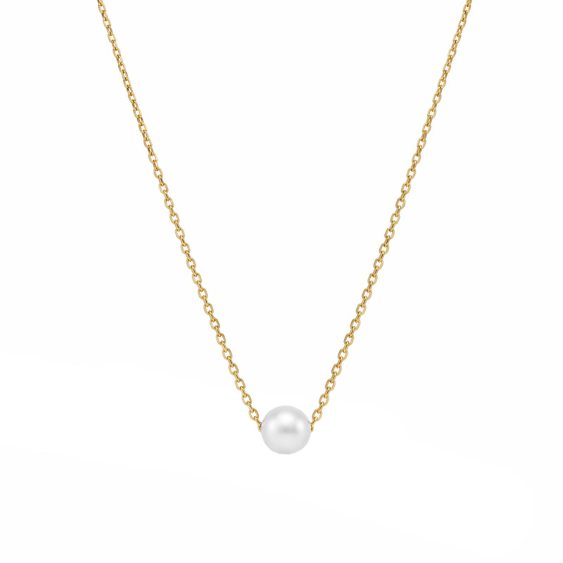 Złoty Naszyjnik z Perłą Naturalną pr. 375 - JubilerSezam.pl