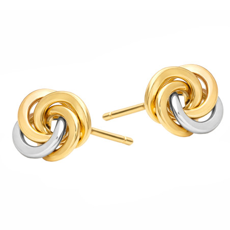 Kolczyki precelek blask 3kol, złoto próby 585